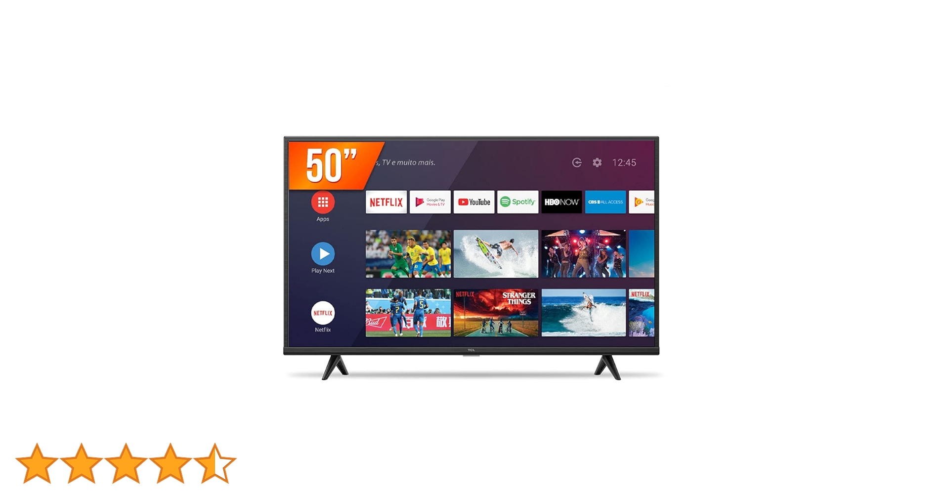 Smart TV Android LED 50” 4K UHD TCL 50P615, 3 HDMI, 2 USB